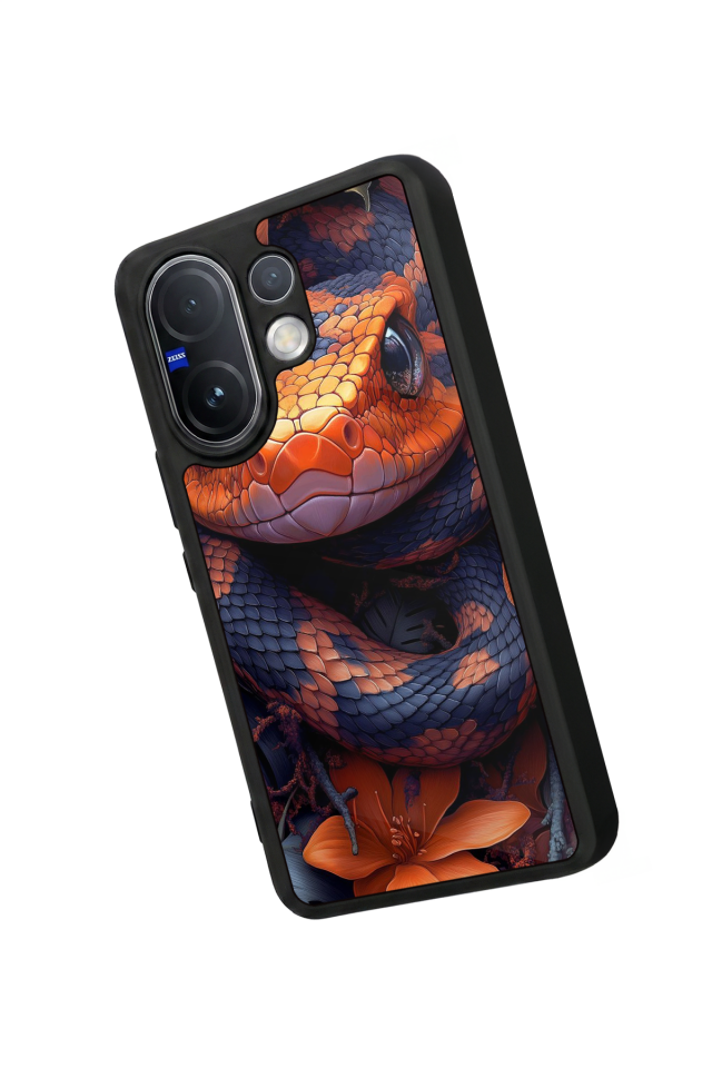 Vivo V60 Uyumlu Yılan Tasarımlı Glossy Premium Kılıf
