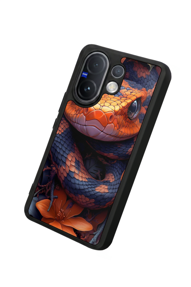 Vivo V60 Uyumlu Yılan Tasarımlı Glossy Premium Kılıf