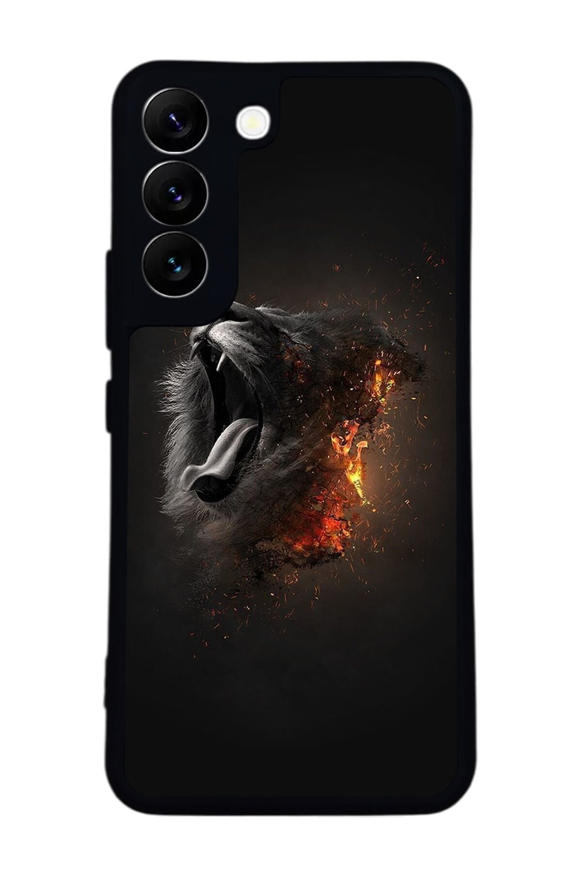 Samsung Galaxy S22 Uyumlu Aslan Tasarımlı Glossy Premium Kılıf