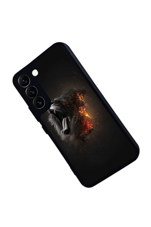 Samsung Galaxy S22 Uyumlu Aslan Tasarımlı Glossy Premium Kılıf