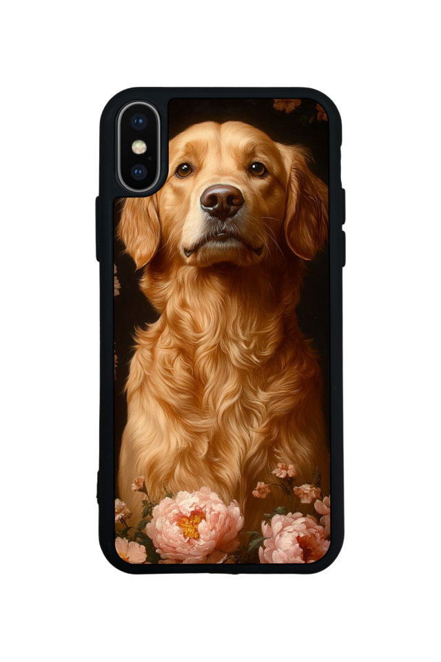iPhone XS Max Uyumlu Golden Kopek Tasarımlı Glossy Premium Kılıf
