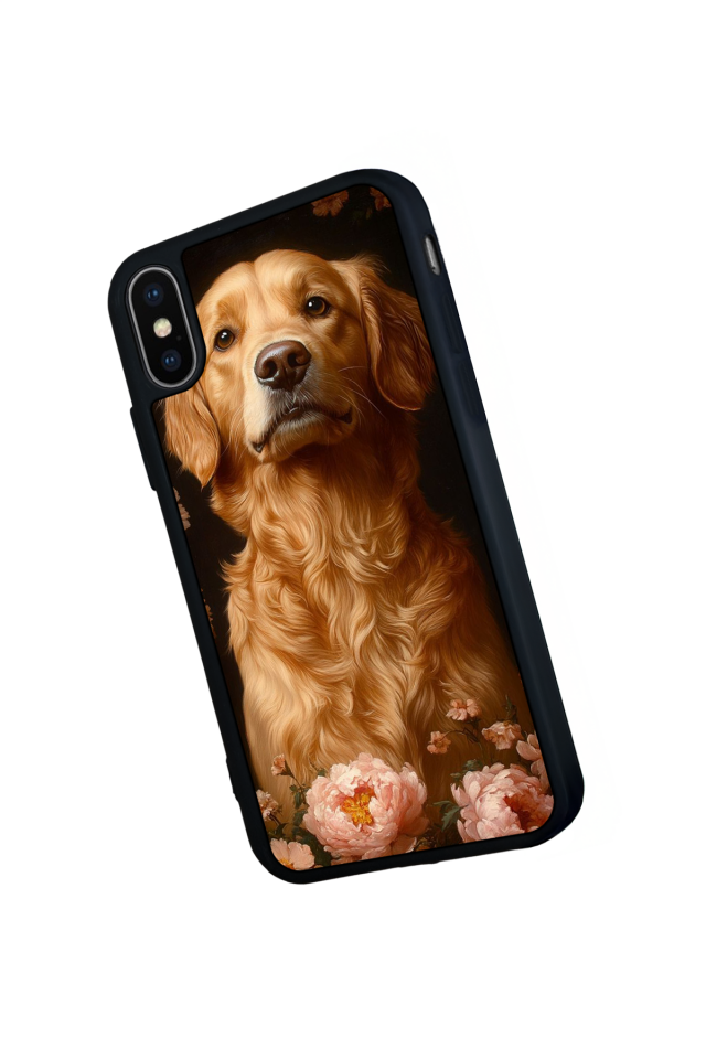 iPhone XS Max Uyumlu Golden Kopek Tasarımlı Glossy Premium Kılıf