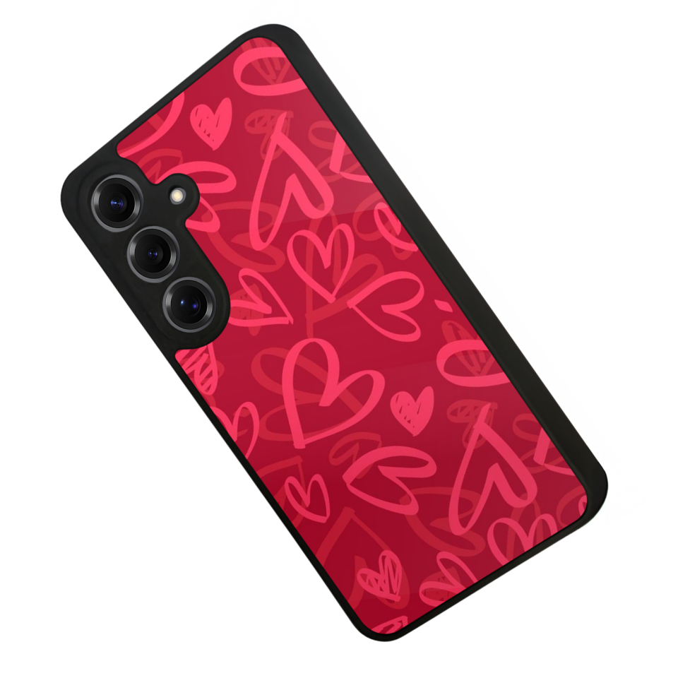 Samsung Galaxy S25 Uyumlu Kalp Love Tasarımlı Glossy Premium Kılıf