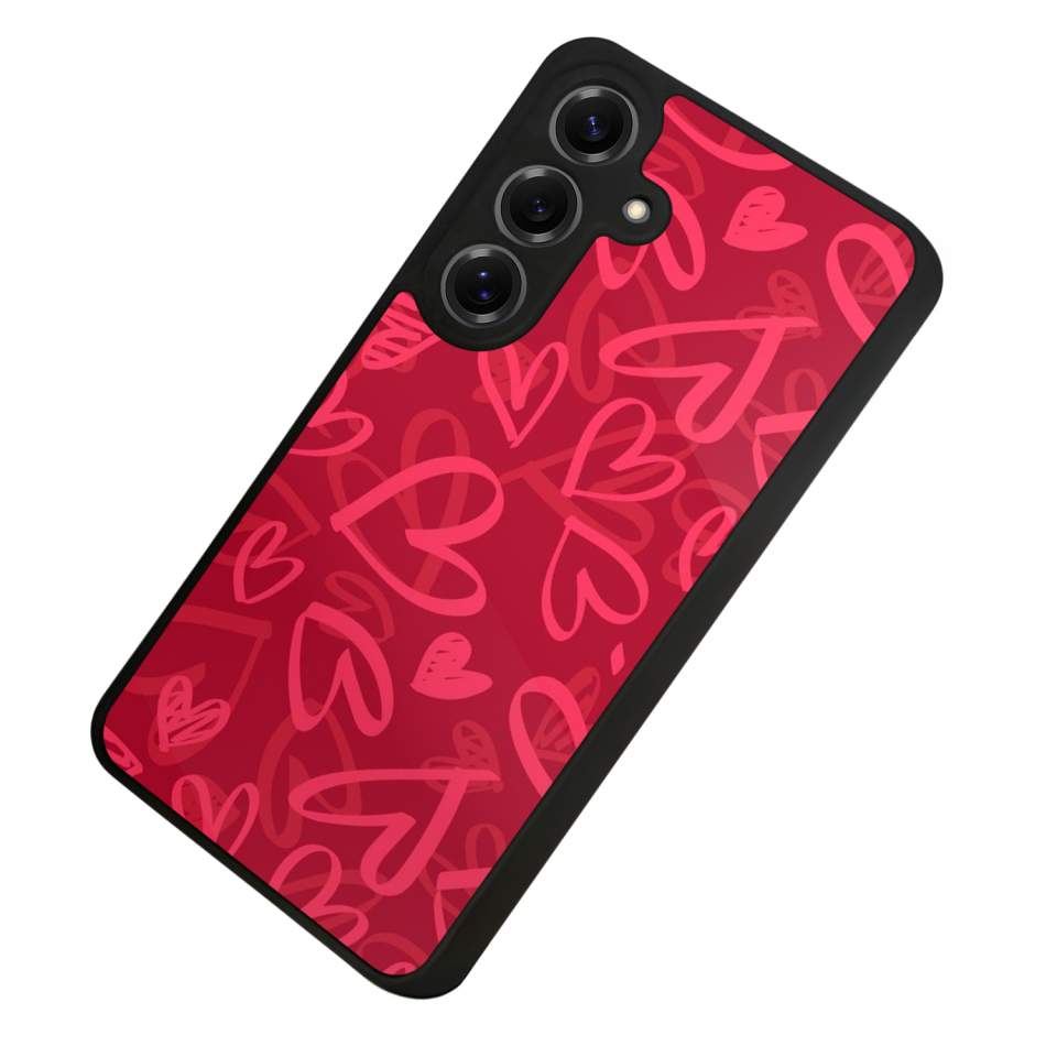 Samsung Galaxy S25 Uyumlu Kalp Love Tasarımlı Glossy Premium Kılıf