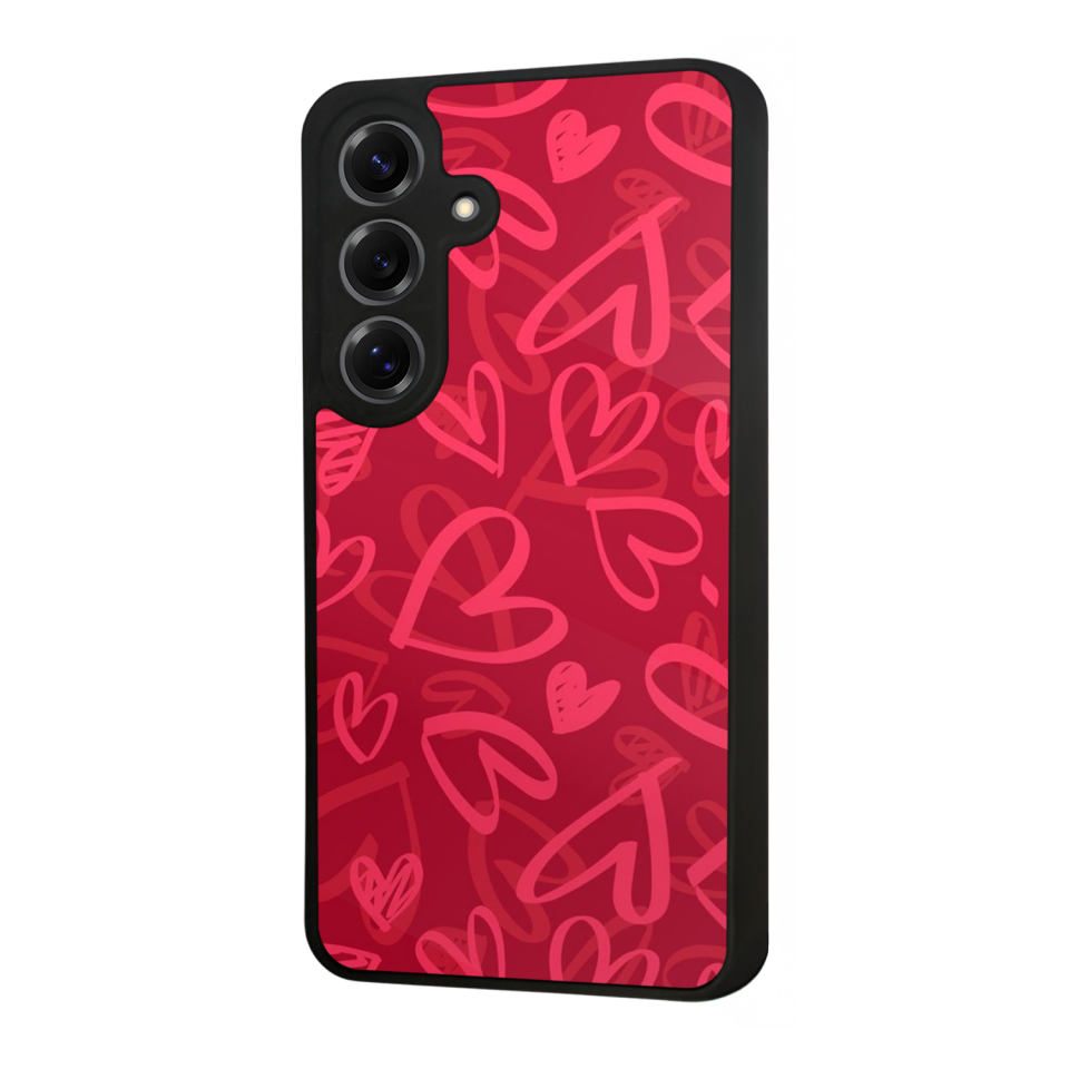 Samsung Galaxy S25 Uyumlu Kalp Love Tasarımlı Glossy Premium Kılıf