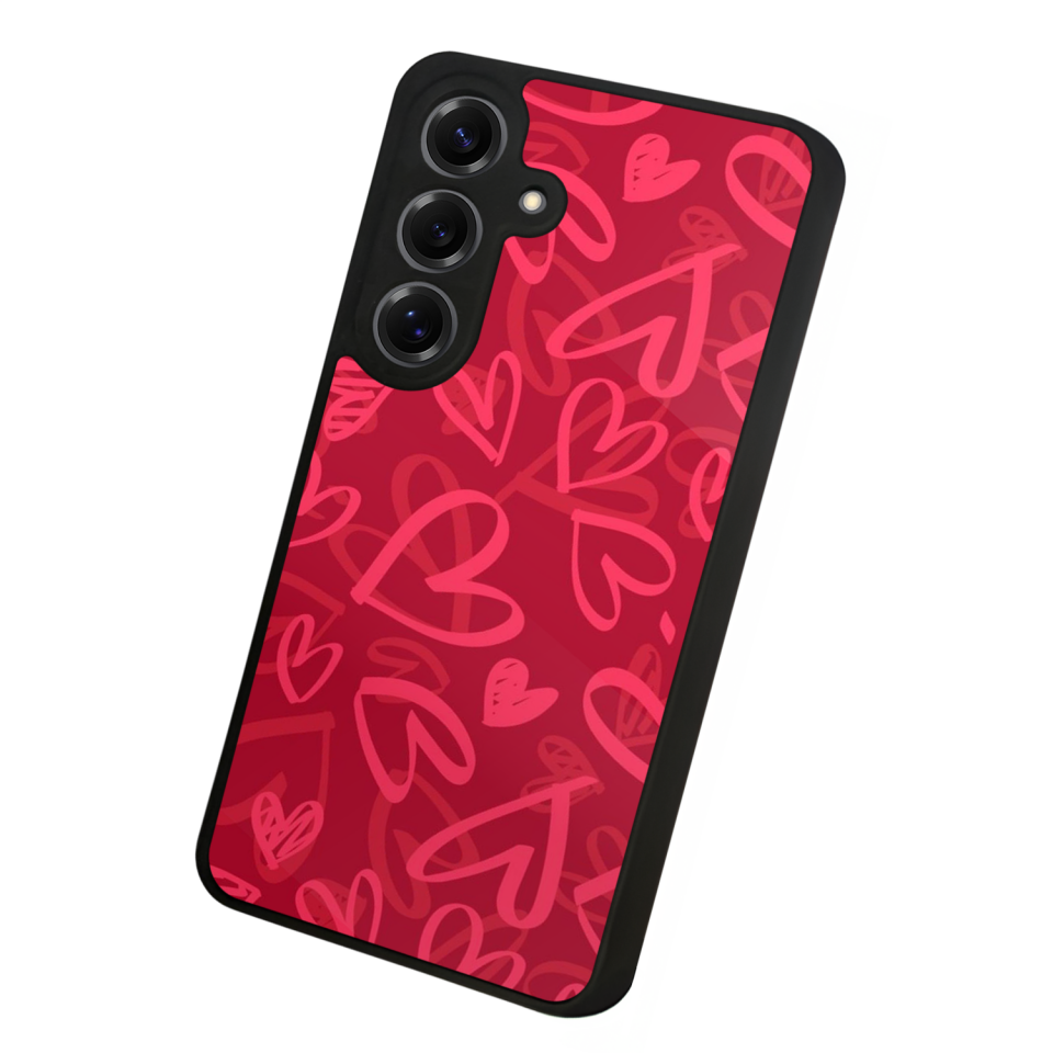 Samsung Galaxy S25 Uyumlu Kalp Love Tasarımlı Glossy Premium Kılıf