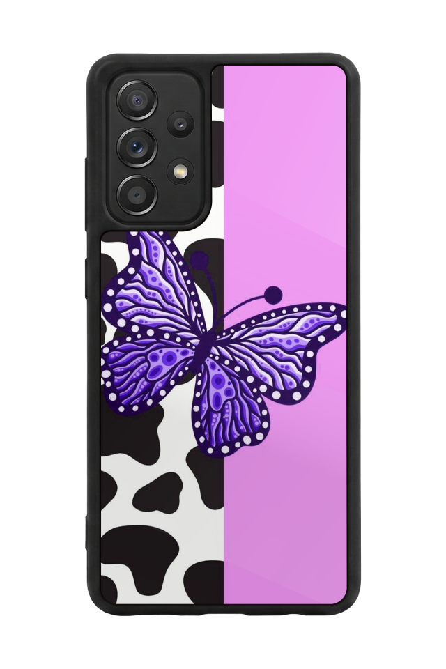 Samsung Galaxy A72 Uyumlu Kelebek Tasarımlı Glossy Premium Kılıf