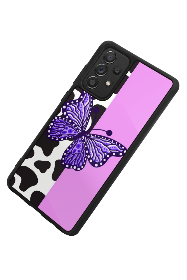 Samsung Galaxy A72 Uyumlu Kelebek Tasarımlı Glossy Premium Kılıf