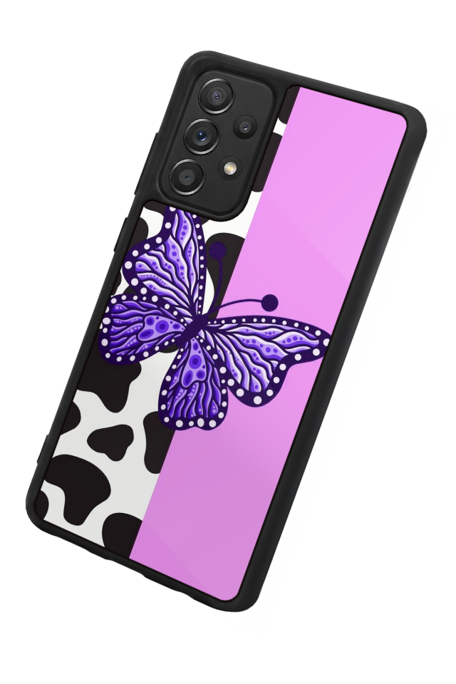 Samsung Galaxy A72 Uyumlu Kelebek Tasarımlı Glossy Premium Kılıf