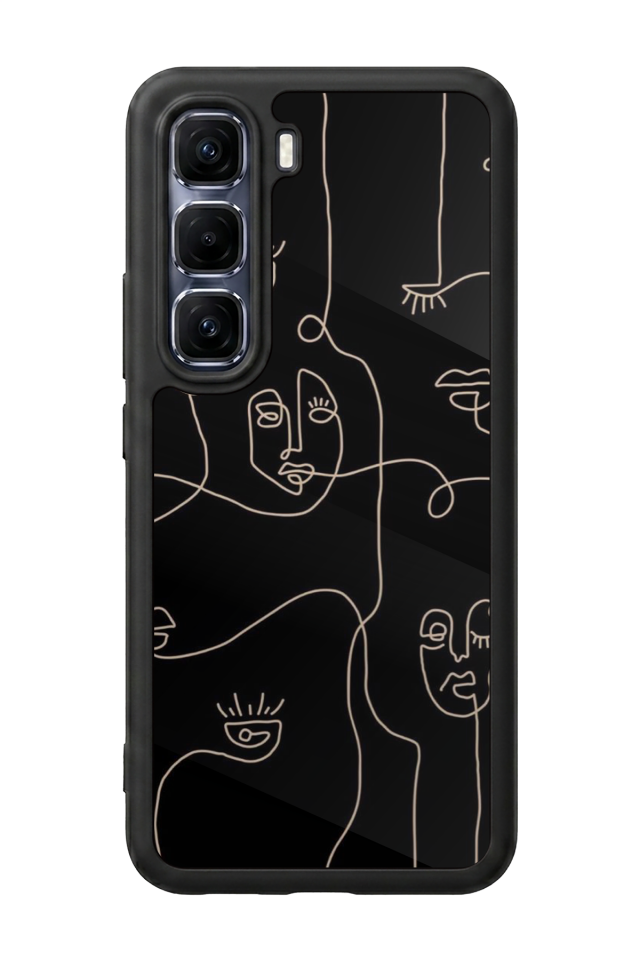 Infinix Hot 60 Pro Plus Uyumlu Line Art Tasarımlı Glossy Premium Kılıf