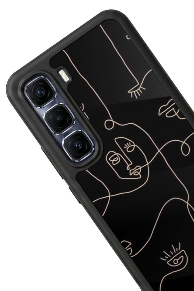 Infinix Hot 60 Pro Plus Uyumlu Line Art Tasarımlı Glossy Premium Kılıf
