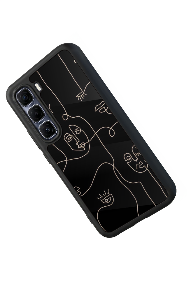 Infinix Hot 60 Pro Plus Uyumlu Line Art Tasarımlı Glossy Premium Kılıf