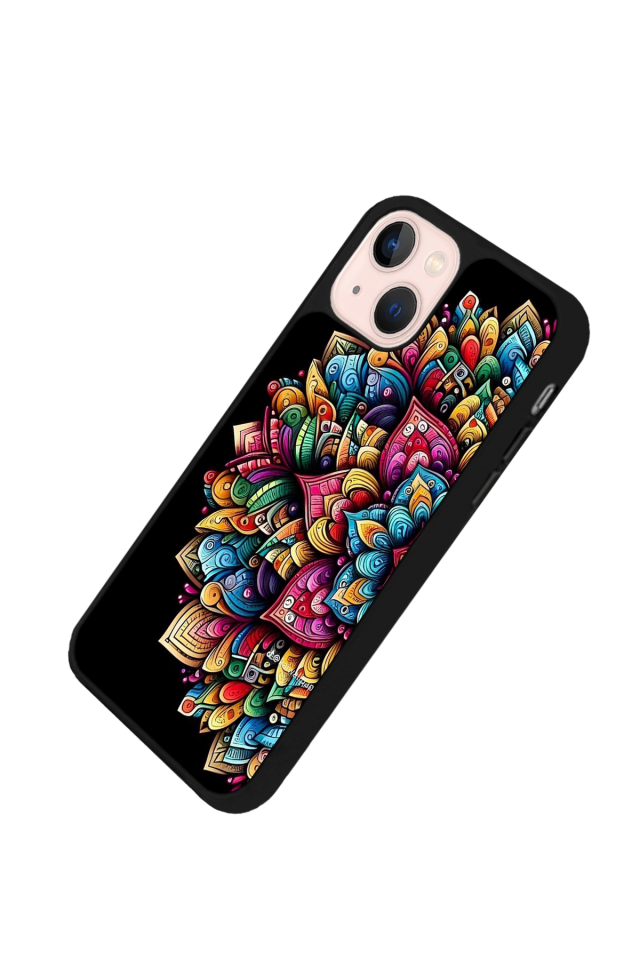 iPhone 14 Plus Uyumlu Mandala Tasarımlı Glossy Premium Kılıf