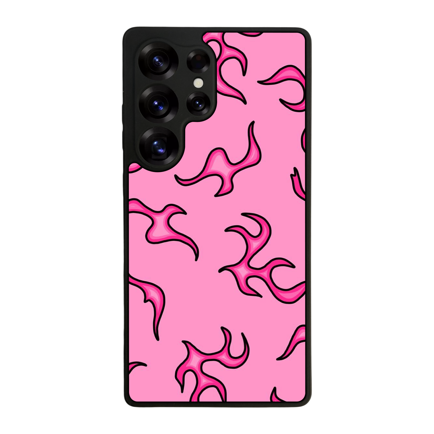 Samsung Galaxy S25 Ultra Uyumlu Retro Flame Patterns Tasarımlı Glossy Premium Kılıf
