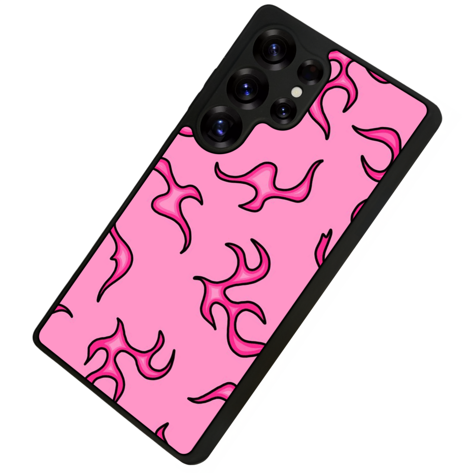 Samsung Galaxy S25 Ultra Uyumlu Retro Flame Patterns Tasarımlı Glossy Premium Kılıf