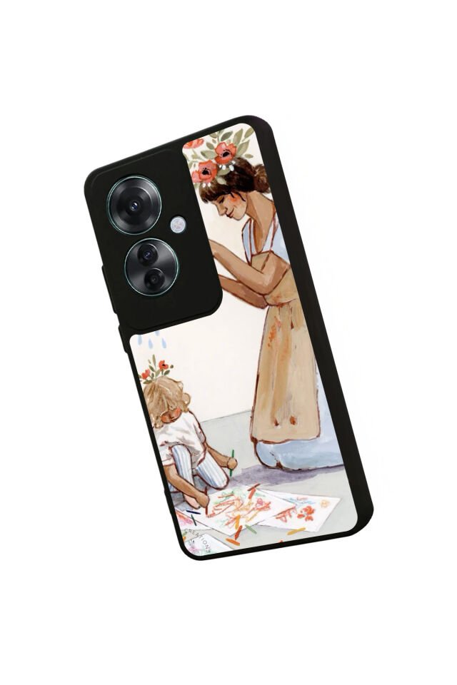 Oppo Reno 11F Uyumlu Kalp Love Tasarımlı Glossy Premium Kılıf