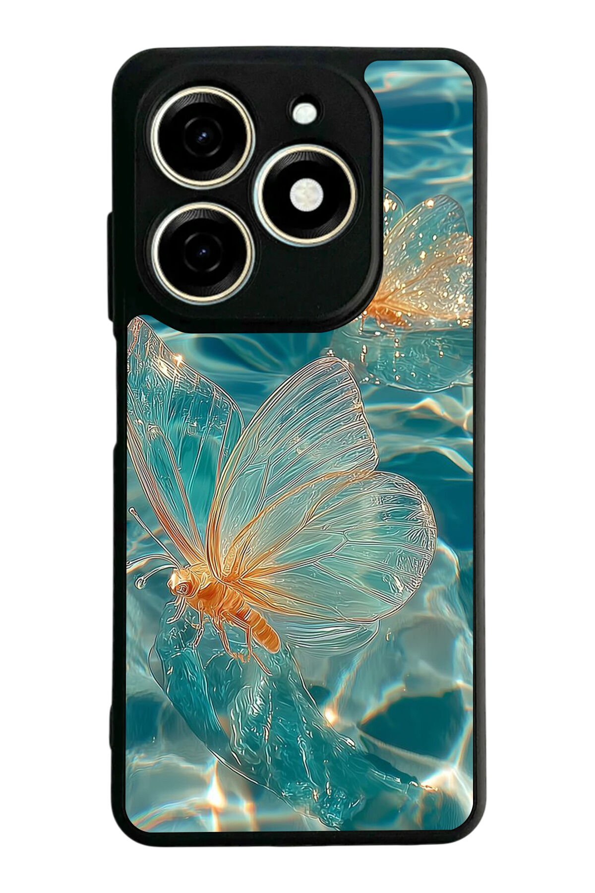 Infınıx Smart 8 Pro Uyumlu Kelebek Tasarımlı Glossy Premium Kılıf