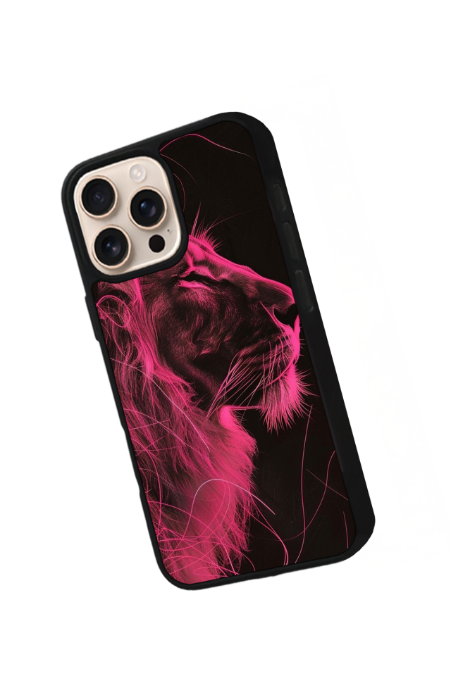 iPhone 15 Pro Max Uyumlu Aslan Tasarımlı Glossy Premium Kılıf