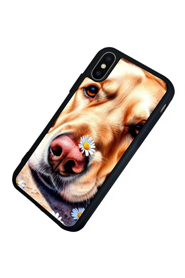 iPhone XS Max Uyumlu Golden Kopek Tasarımlı Glossy Premium Kılıf