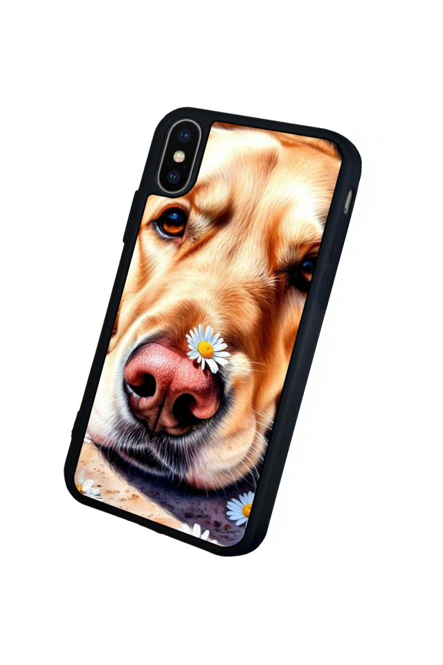 iPhone XS Max Uyumlu Golden Kopek Tasarımlı Glossy Premium Kılıf