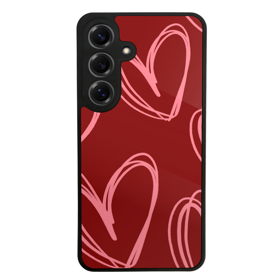Samsung Galaxy S25 Uyumlu Kalp Love Tasarımlı Glossy Premium Kılıf