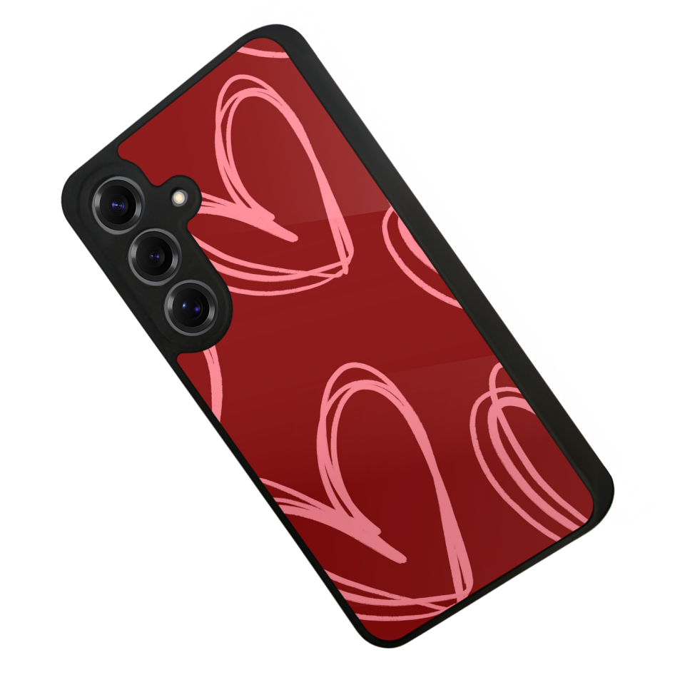 Samsung Galaxy S25 Uyumlu Kalp Love Tasarımlı Glossy Premium Kılıf