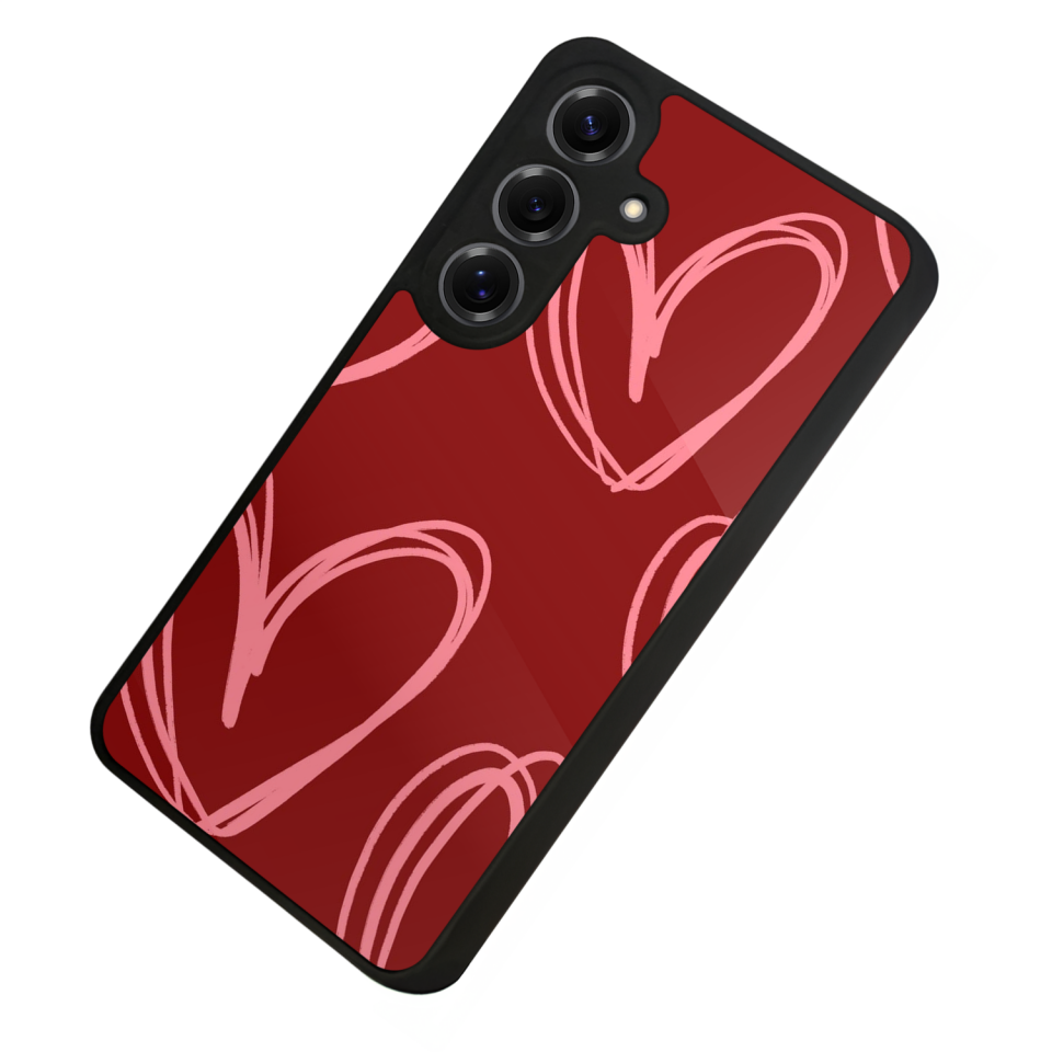 Samsung Galaxy S25 Uyumlu Kalp Love Tasarımlı Glossy Premium Kılıf