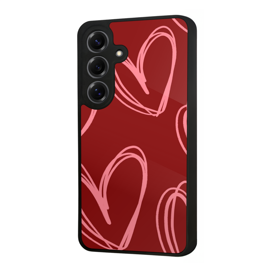 Samsung Galaxy S25 Uyumlu Kalp Love Tasarımlı Glossy Premium Kılıf