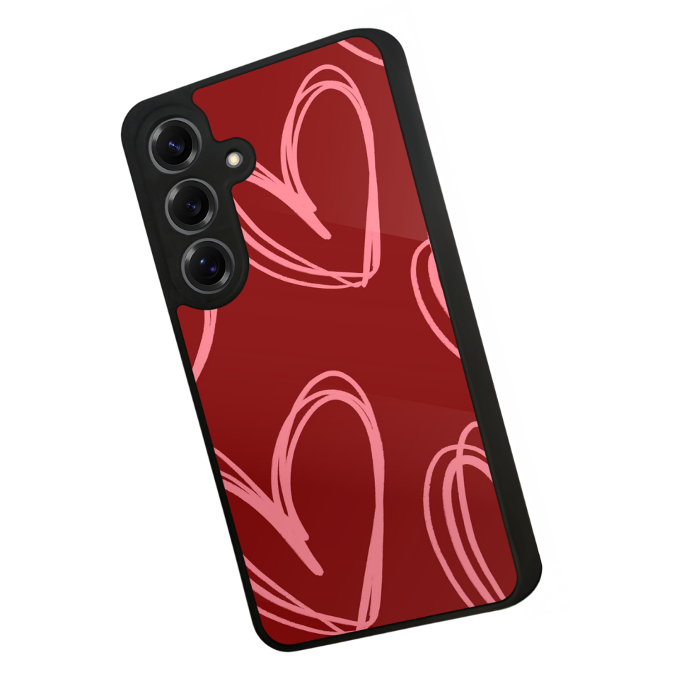 Samsung Galaxy S25 Uyumlu Kalp Love Tasarımlı Glossy Premium Kılıf