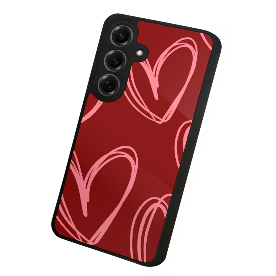 Samsung Galaxy S25 Uyumlu Kalp Love Tasarımlı Glossy Premium Kılıf