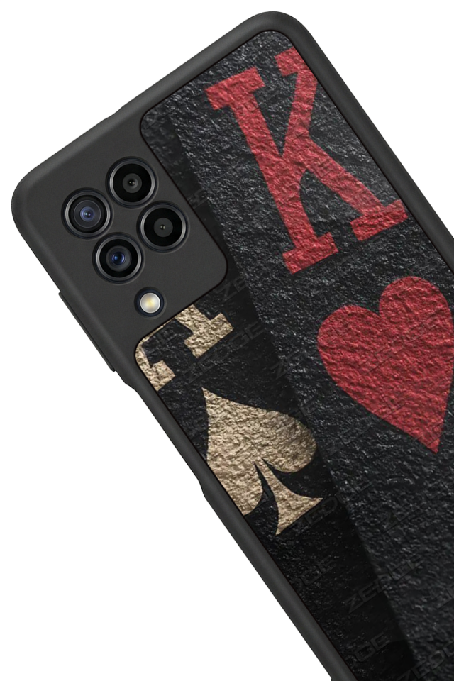Samsung Galaxy M22 Uyumlu Kart Tasarımlı Glossy Premium Kılıf