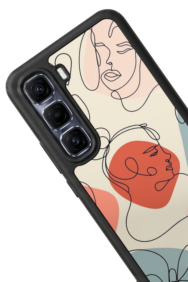 Infinix Hot 60 Pro Plus Uyumlu Line Art Tasarımlı Glossy Premium Kılıf