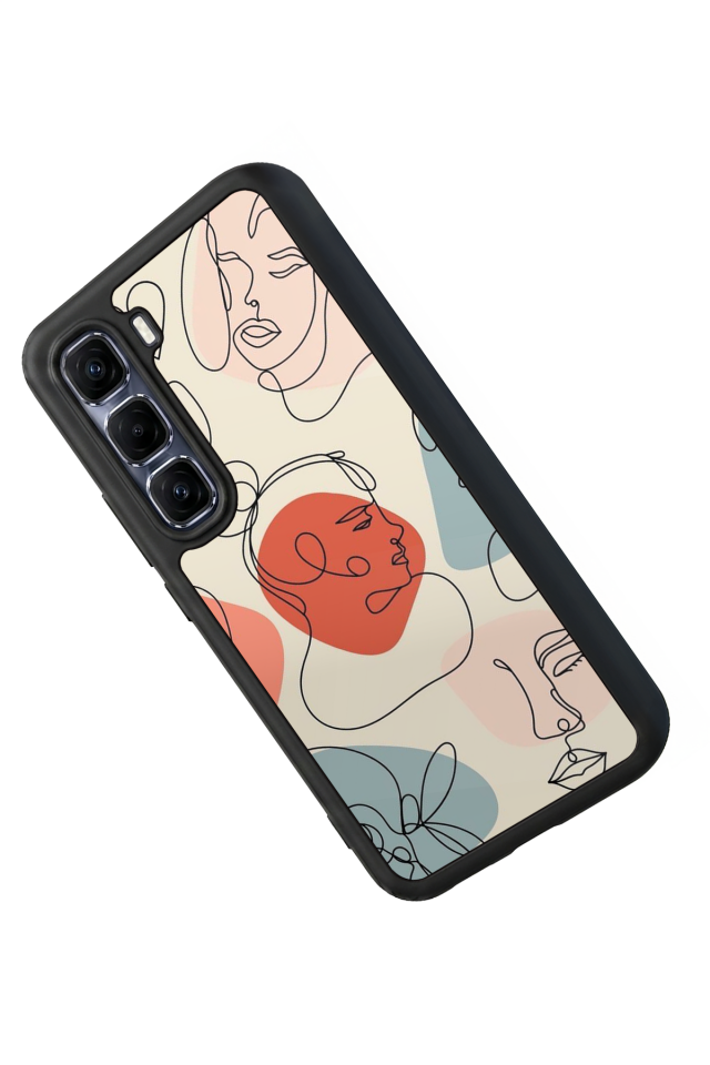 Infinix Hot 60 Pro Plus Uyumlu Line Art Tasarımlı Glossy Premium Kılıf