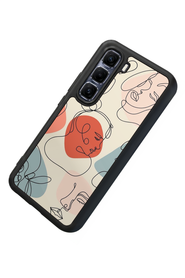Infinix Hot 60 Pro Plus Uyumlu Line Art Tasarımlı Glossy Premium Kılıf