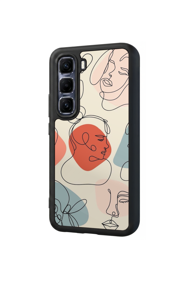 Infinix Hot 60 Pro Plus Uyumlu Line Art Tasarımlı Glossy Premium Kılıf