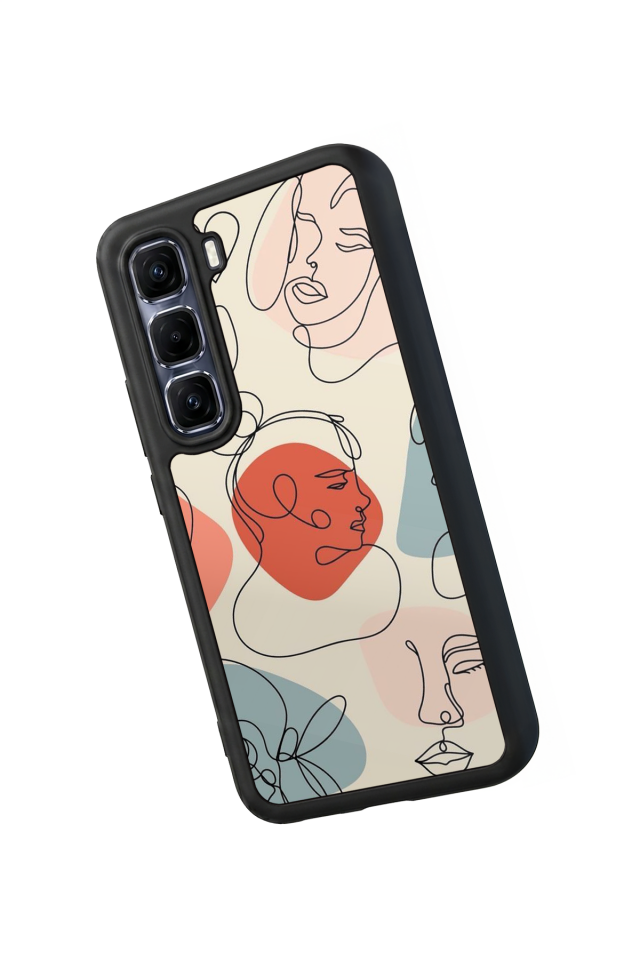 Infinix Hot 60 Pro Plus Uyumlu Line Art Tasarımlı Glossy Premium Kılıf