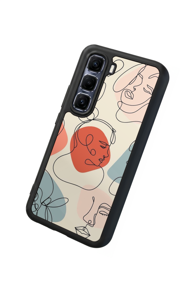 Infinix Hot 60 Pro Plus Uyumlu Line Art Tasarımlı Glossy Premium Kılıf