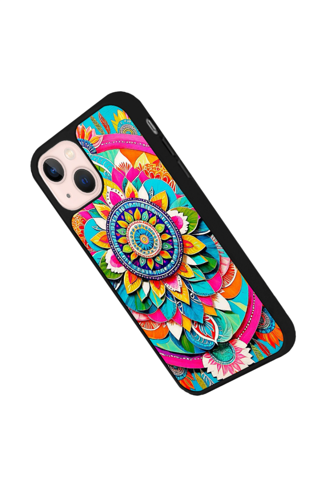 iPhone 14 Plus Uyumlu Mandala Tasarımlı Glossy Premium Kılıf
