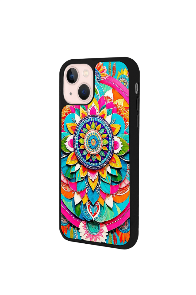 iPhone 14 Plus Uyumlu Mandala Tasarımlı Glossy Premium Kılıf