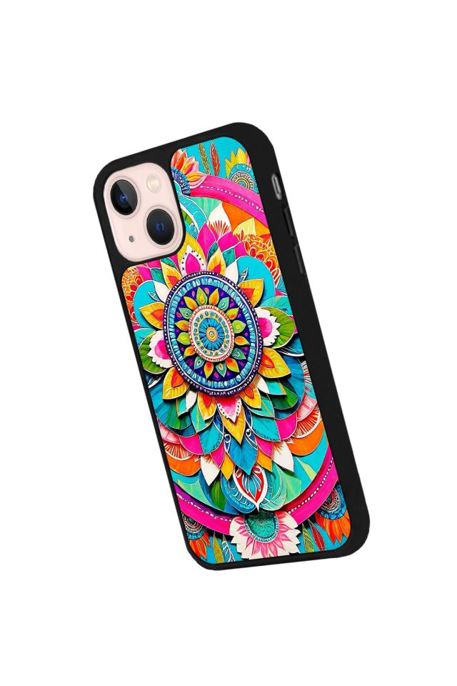 iPhone 14 Plus Uyumlu Mandala Tasarımlı Glossy Premium Kılıf