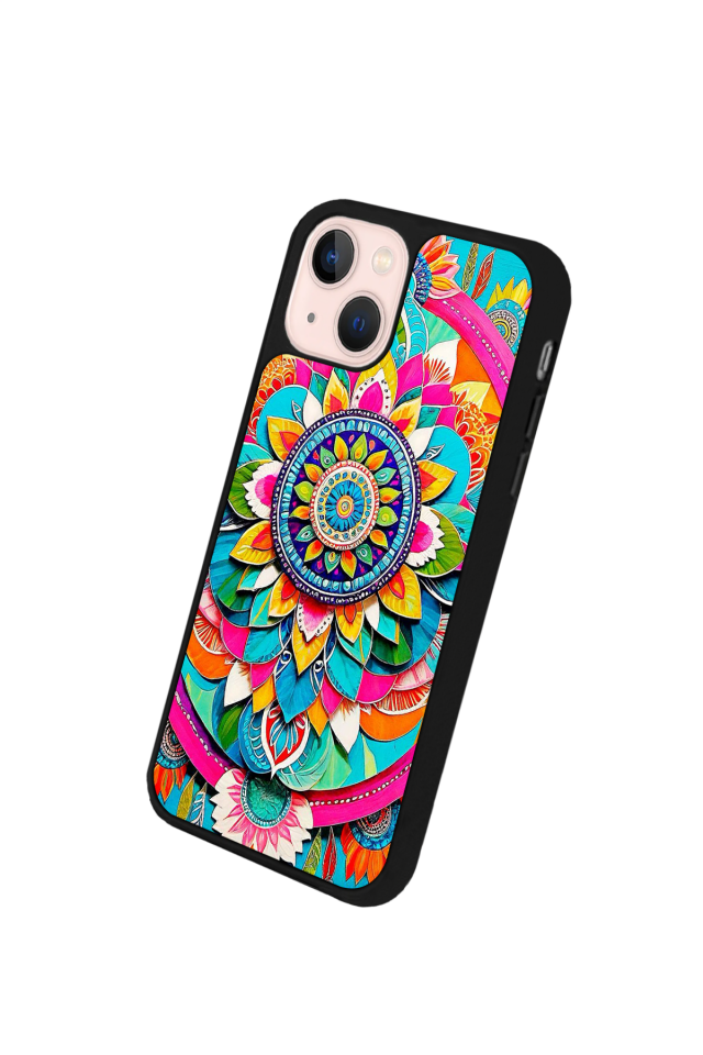 iPhone 14 Plus Uyumlu Mandala Tasarımlı Glossy Premium Kılıf