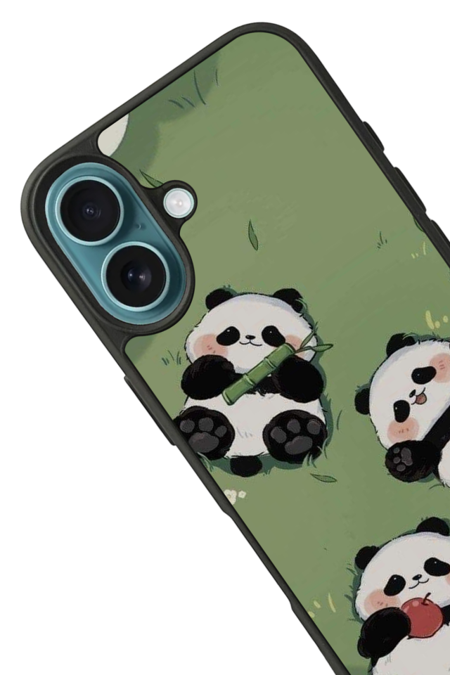 iPhone 16 Uyumlu Panda Tasarımlı Glossy Premium Kılıf