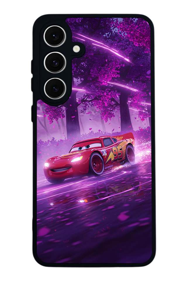 Samsung Galaxy S24 FE Uyumlu Şimsek McQueen Tasarımlı Glossy Premium Kılıf
