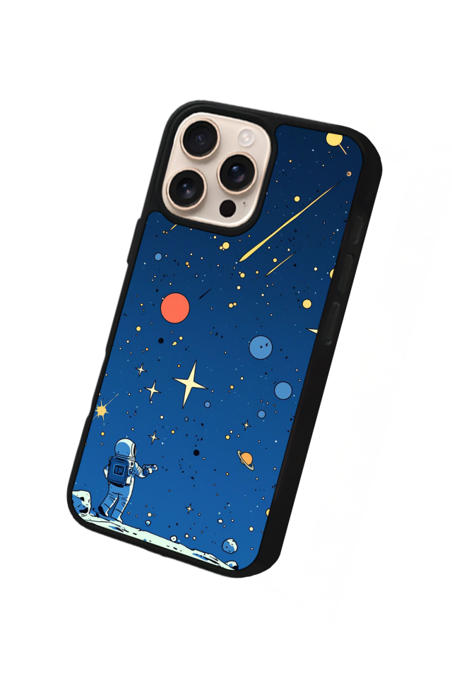 iPhone 14 Pro Uyumlu Uzay Tasarımlı Glossy Premium Kılıf