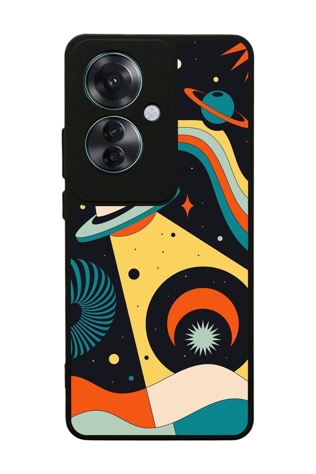 Oppo Reno 11F Uyumlu Uzay Tasarımlı Glossy Premium Kılıf
