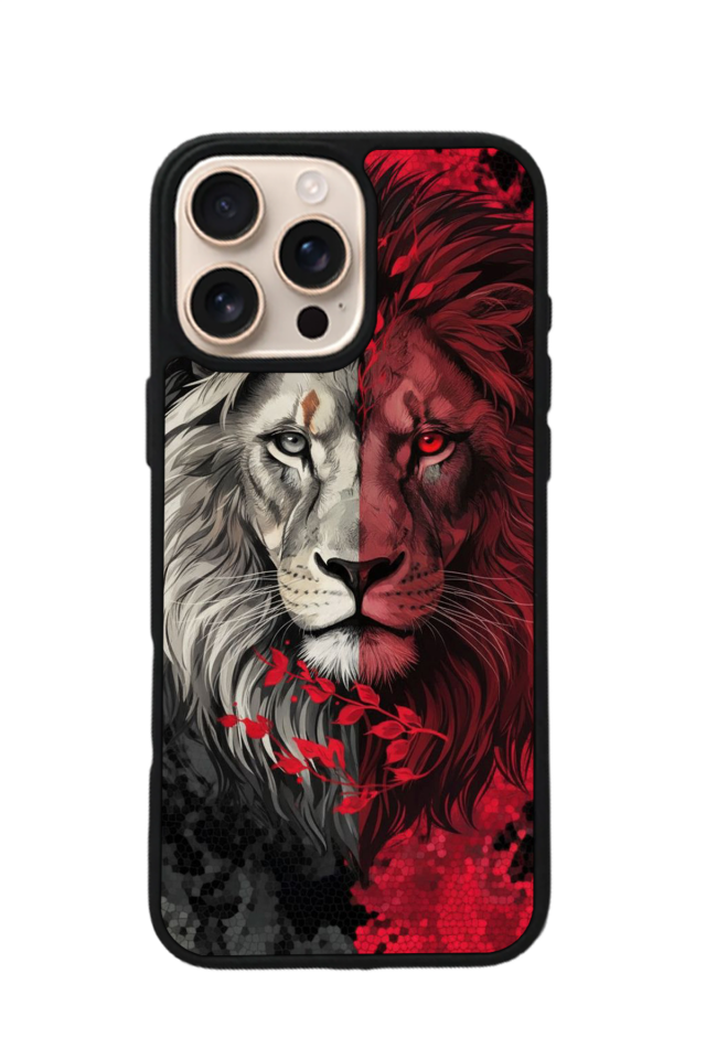 iPhone 16 Pro Uyumlu Aslan Tasarımlı Glossy Premium Kılıf