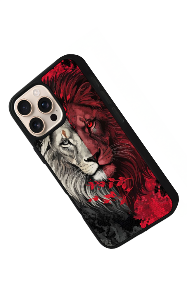 iPhone 16 Pro Uyumlu Aslan Tasarımlı Glossy Premium Kılıf