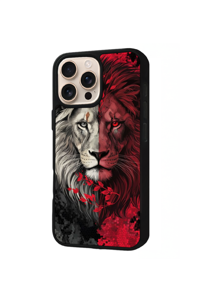 iPhone 16 Pro Uyumlu Aslan Tasarımlı Glossy Premium Kılıf