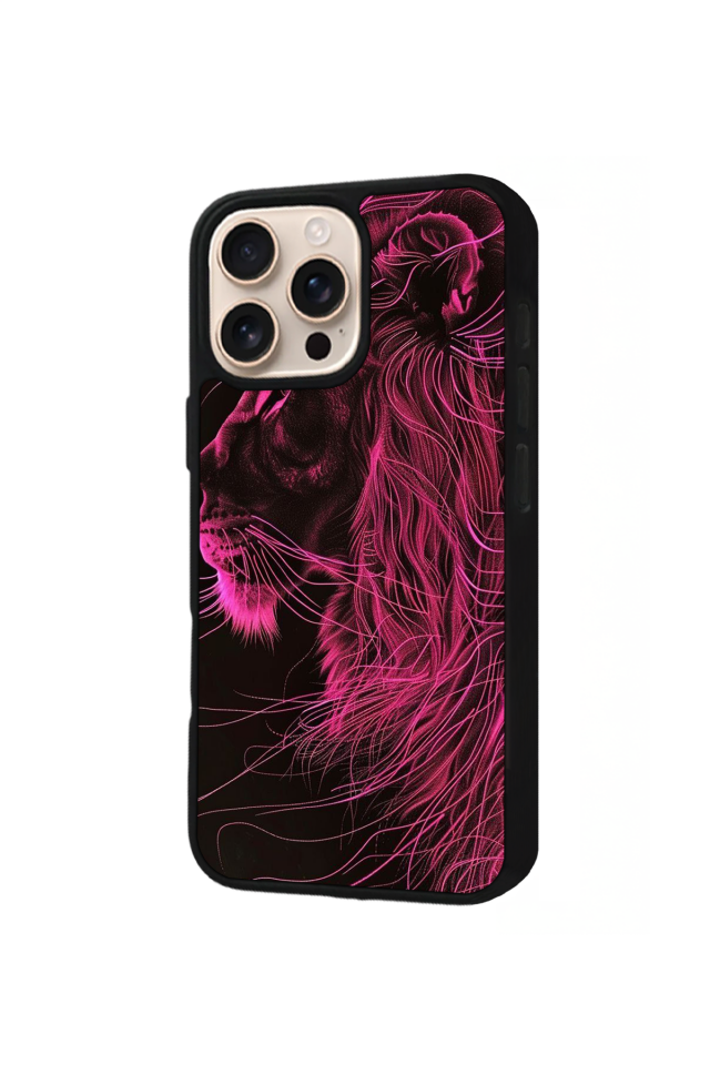 iPhone 15 Pro Max Uyumlu Aslan Tasarımlı Glossy Premium Kılıf