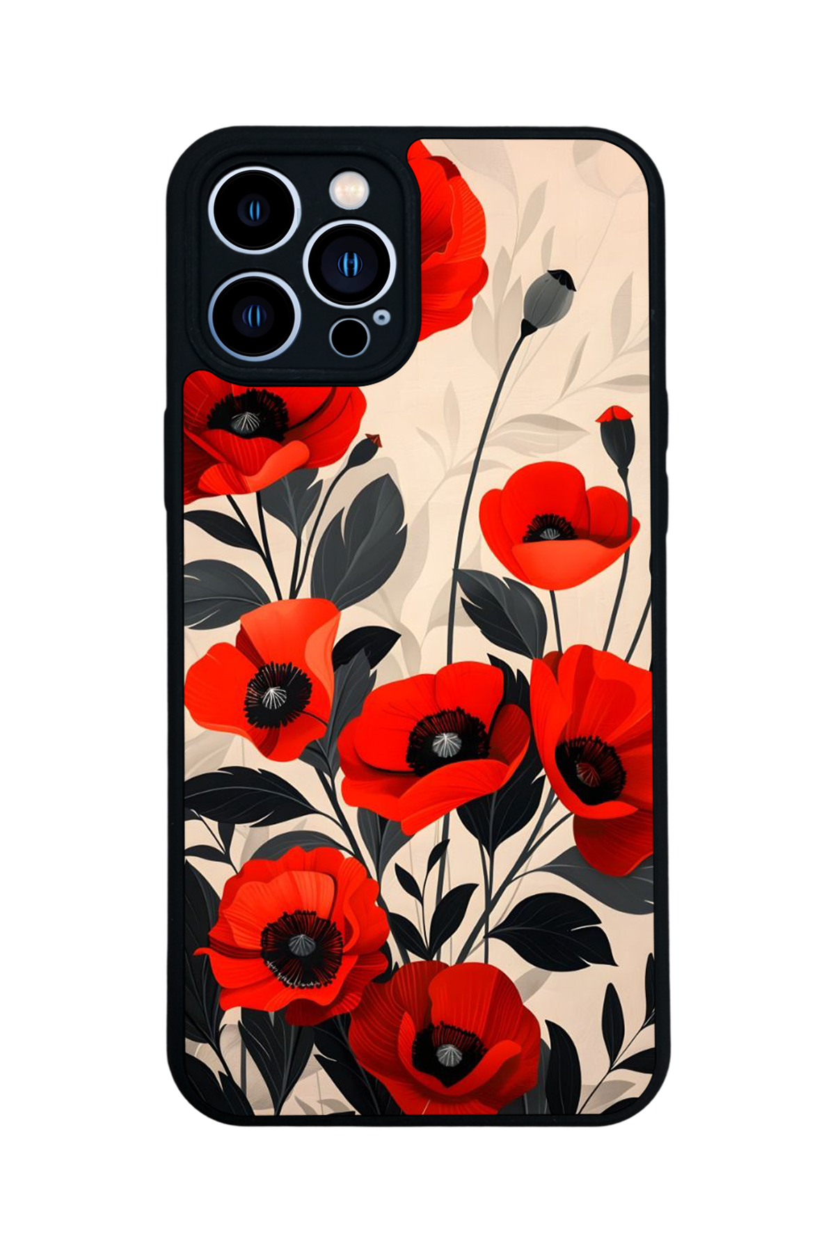 iPhone 12 Pro Max Uyumlu Floral Tasarımlı Glossy Premium Kılıf